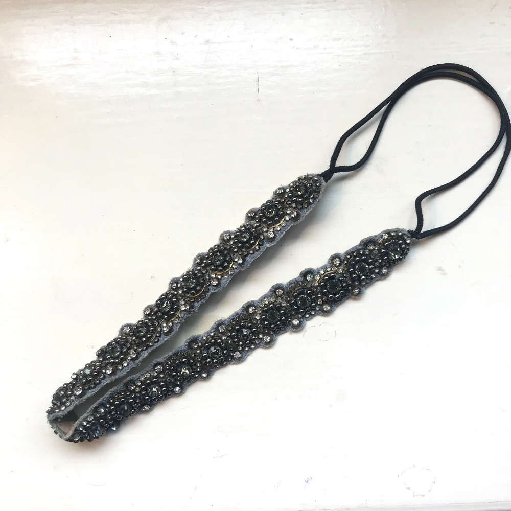 ANTHROPOLOGIE Deepa Gurnani Gray Crystal Headband